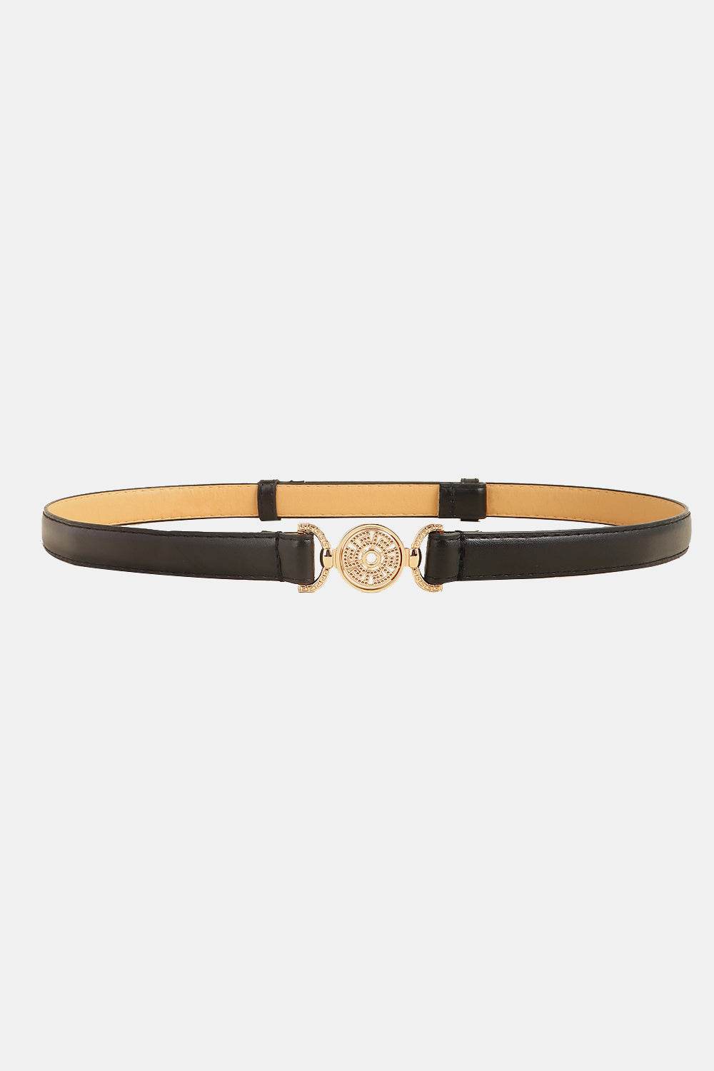 Rhinestone Decor PU Leather Belt - Delanoir