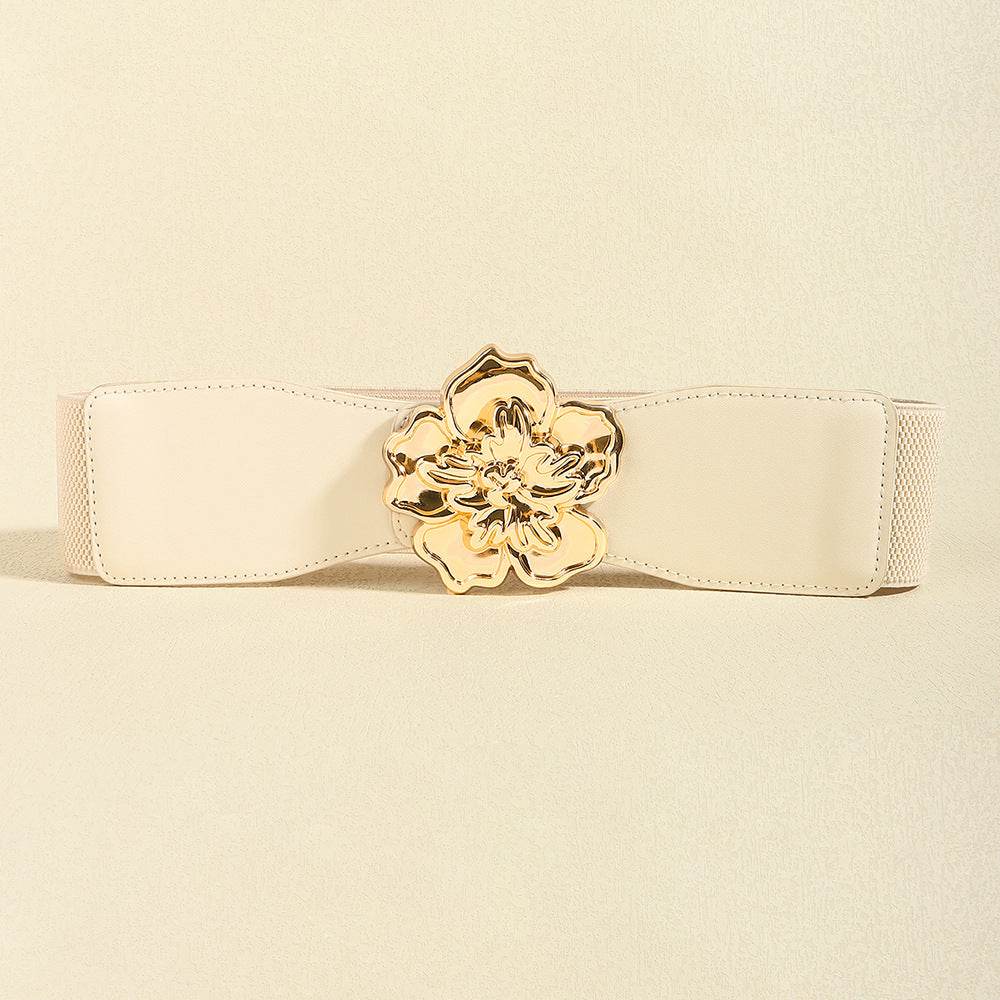 Flower Alloy Buckle Elastic Belt - Delanoir