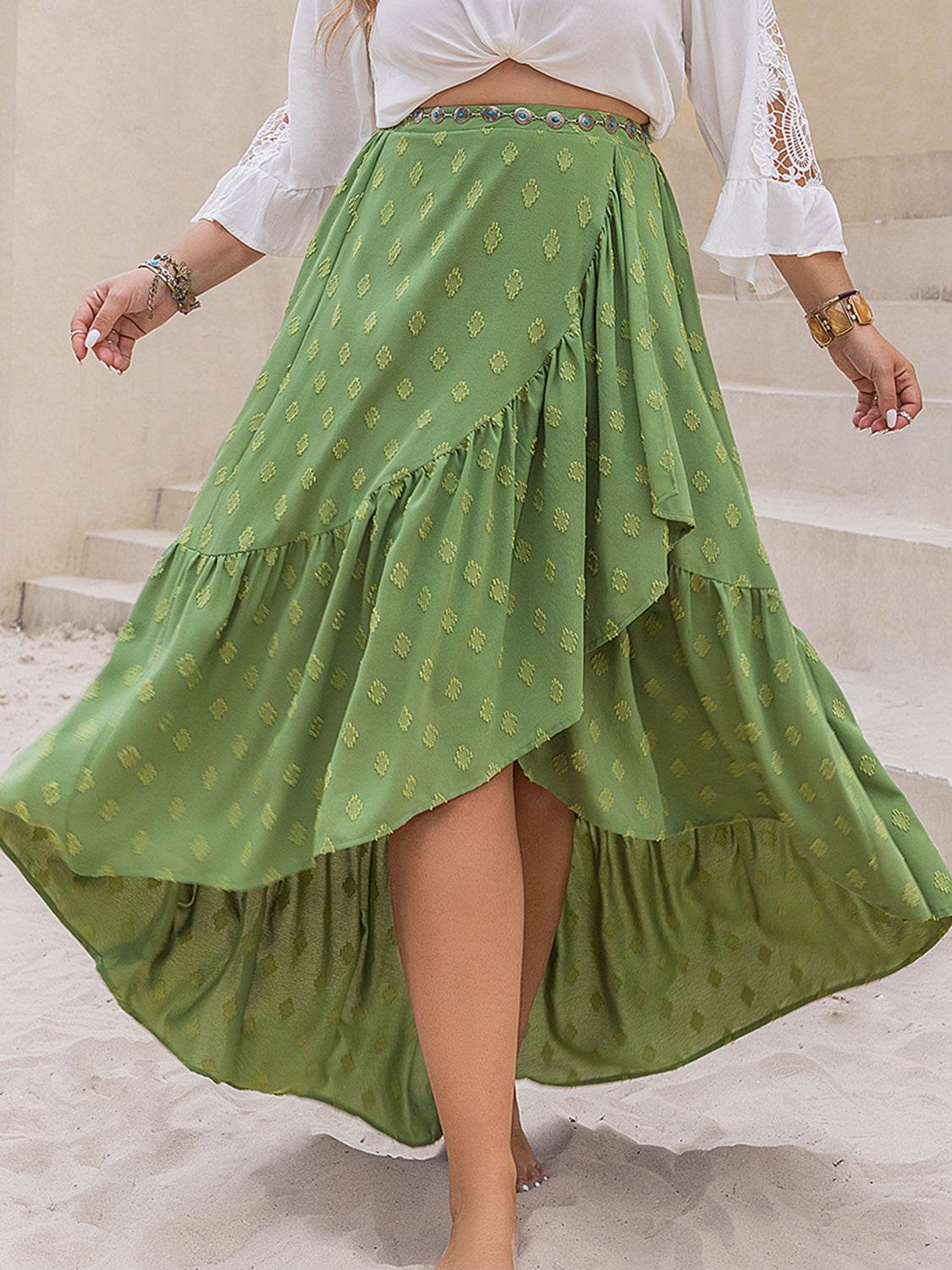 Plus Size High-Low Skirt - Delanoir
