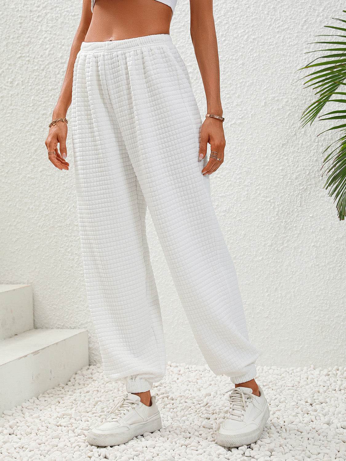 Textured Pull-On Joggers - Delanoir