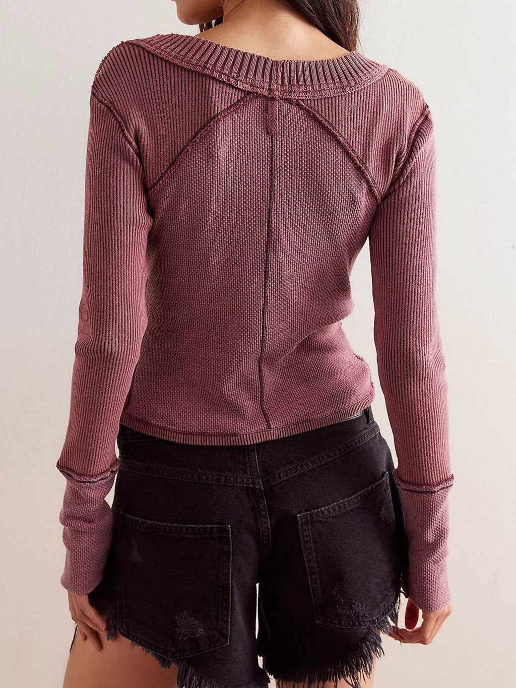 V-Neck Button Up Cropped Cardigan - Delanoir