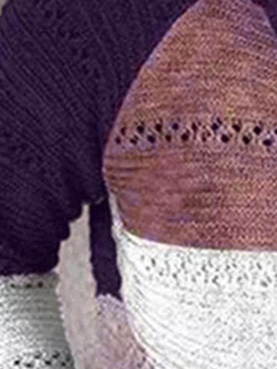 Color Block Drawstring Hooded Sweater - Delanoir