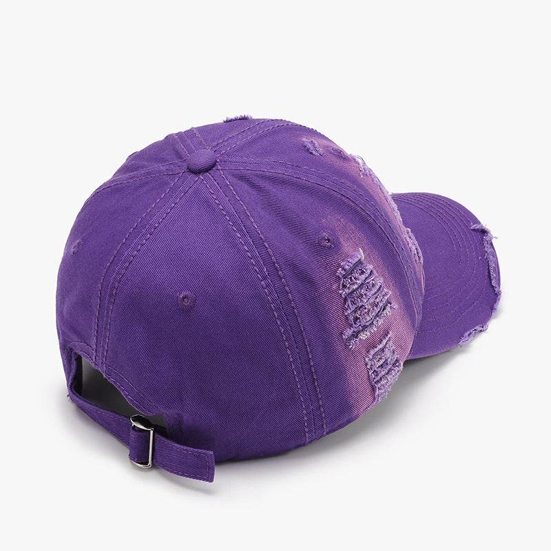 Distressed Adjustable Cotton Baseball Cap - Delanoir