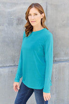 Basic Bae Full Size Round Neck Long Sleeve Top - Delanoir