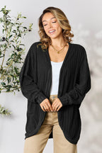 Basic Bae Full Size Ribbed Cocoon Cardigan - Delanoir
