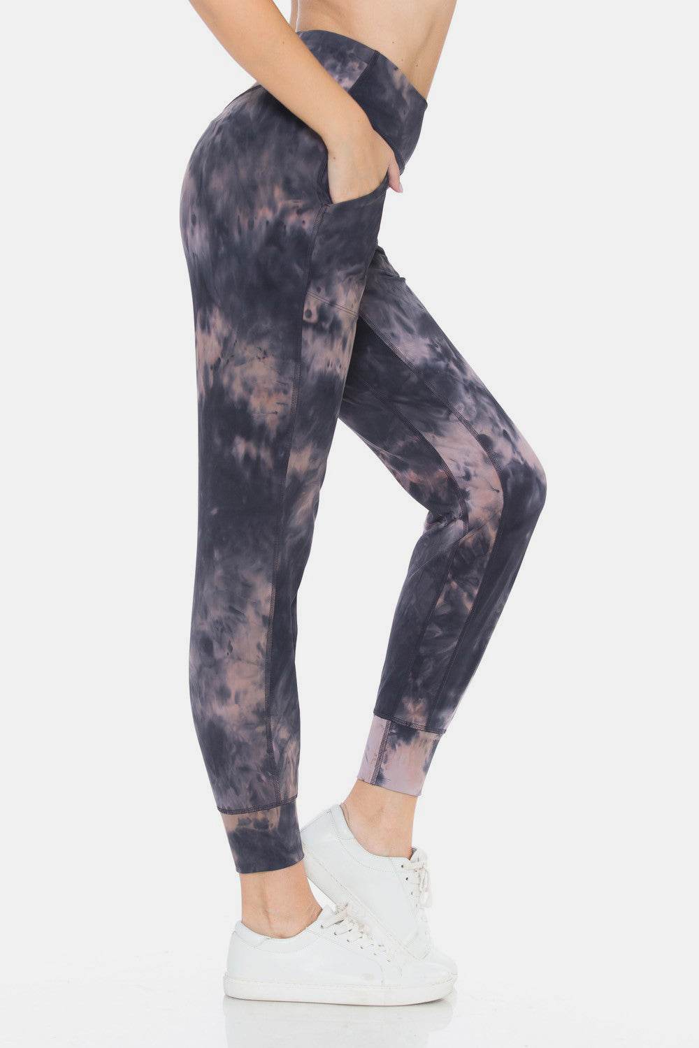 Leggings Depot Tie-Dye High Waist Cropped Leggings - Delanoir