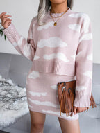 Cloud Sweater and Knit Skirt Set - Delanoir