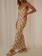 Spaghetti Strap Maxi Sweater Dress - Delanoir