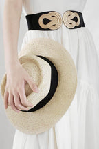 Twisted Alloy Buckle Wide Belt - Delanoir