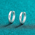 925 Sterling Silver Moissanite Huggie Earrings - Delanoir