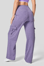 High Waist Straight Leg Cargo Jeans - Delanoir