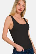Zenana Double Layer Round Neck Tank - Delanoir
