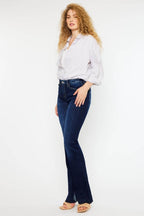 Kancan Mid Rise Slim Flare Jeans - Delanoir