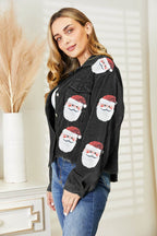 Santa Sequin Raw Hem Jacket - Delanoir