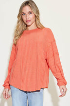 Basic Bae Full Size Ribbed Round Neck Long Sleeve T-Shirt - Delanoir
