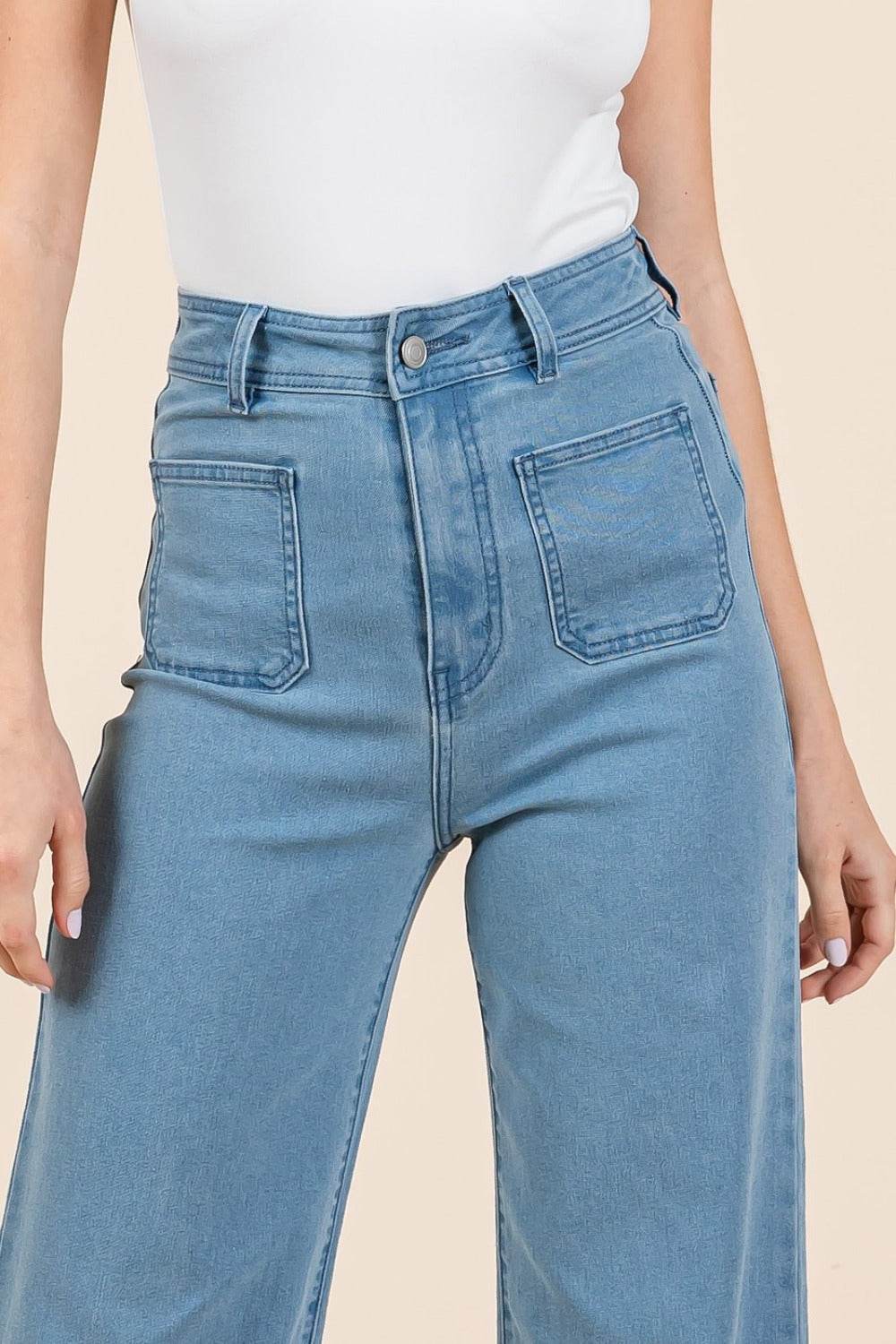 Mittoshop High Waist Wide Leg Jeans - Delanoir