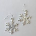 Silver-Plated Snowflakes Earrings - Delanoir