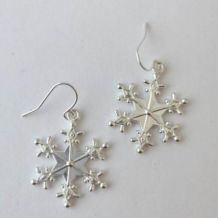 Silver-Plated Snowflakes Earrings - Delanoir