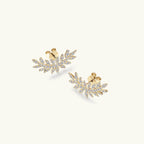 Moissanite 925 Sterling Silver Leaf Shape Stud Earrings - Delanoir