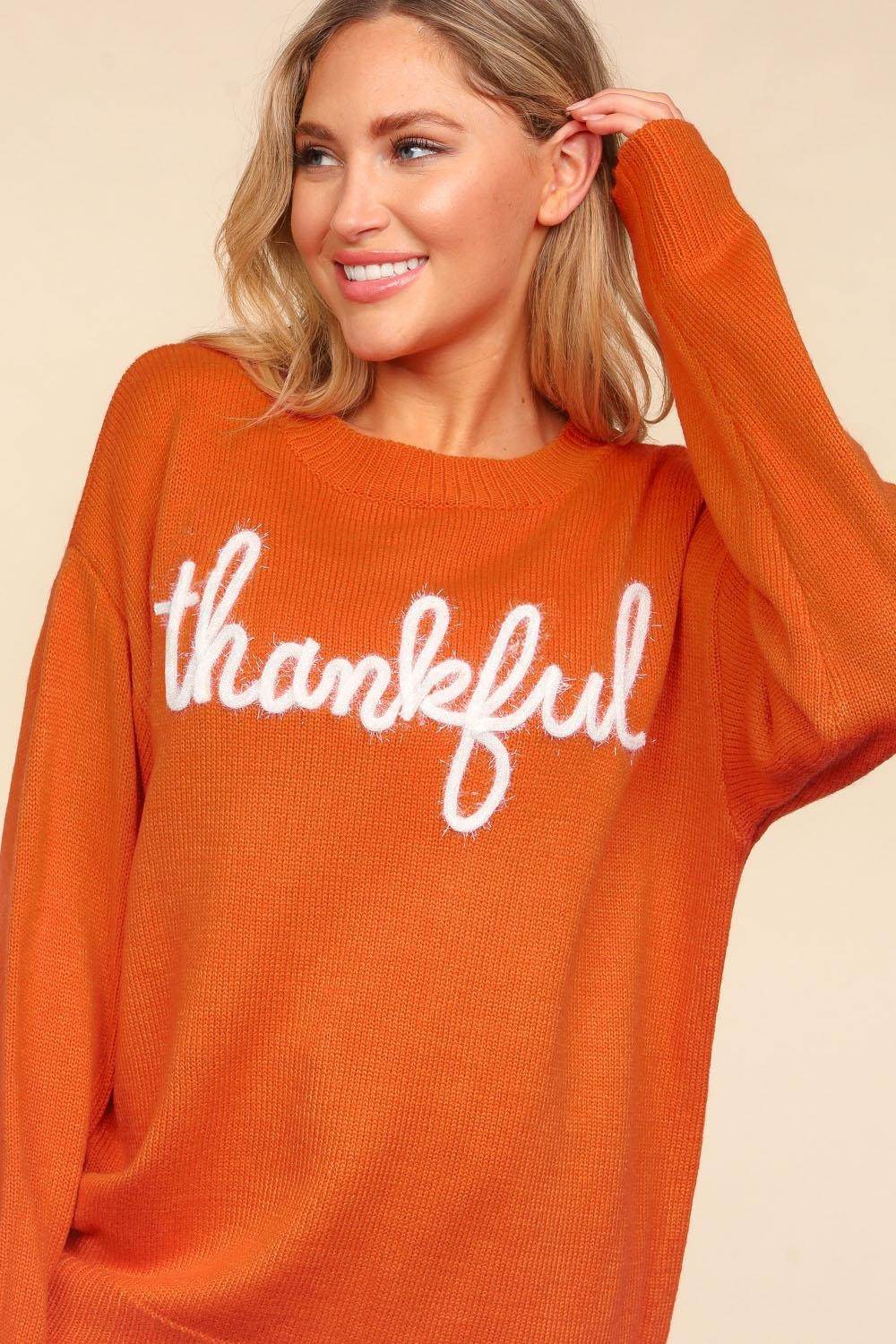 Haptics Full Size Metallic Glitter Embroidery Sweater - Delanoir
