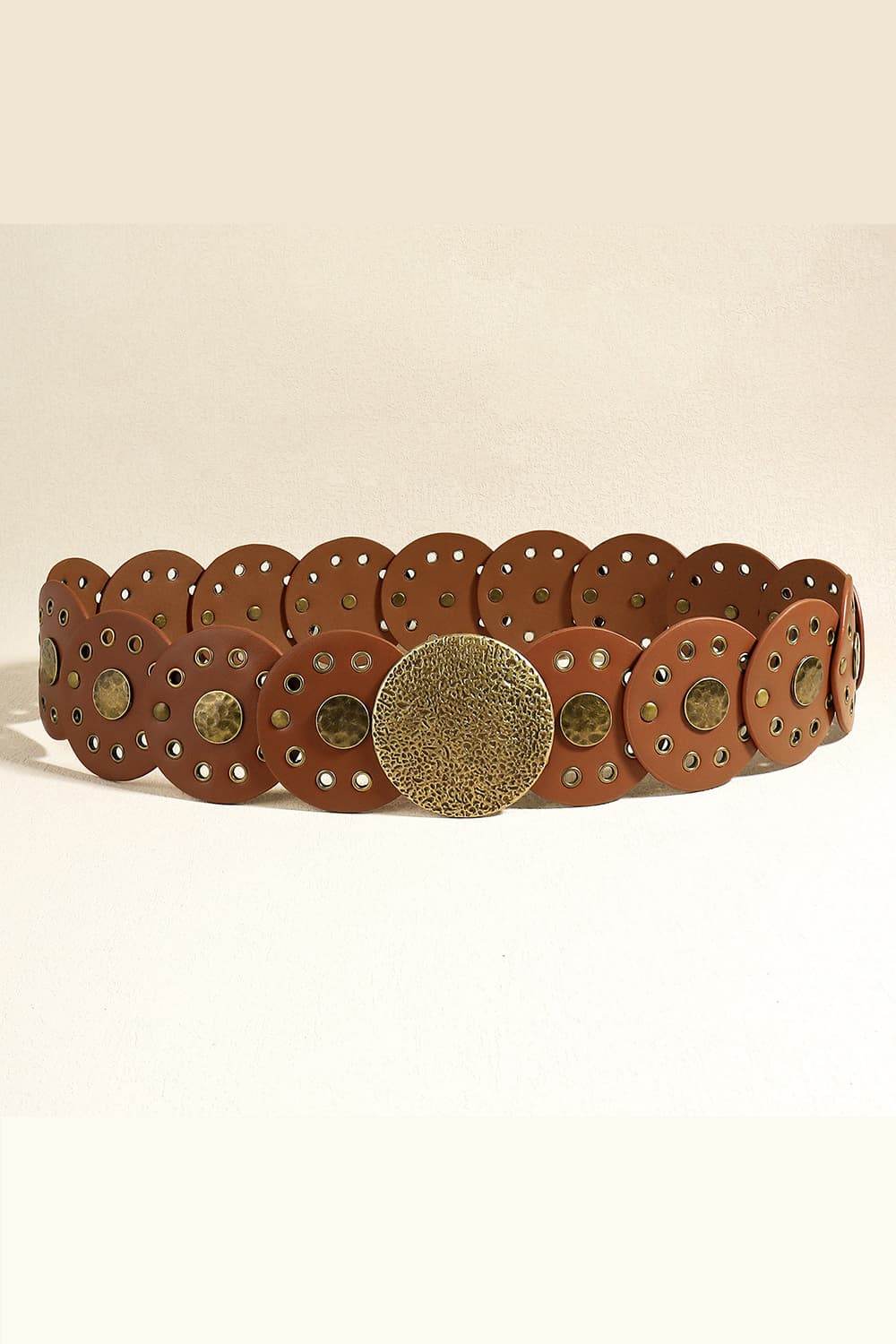 Round Shape PU Leather Belt - Delanoir