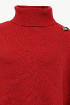 Turtleneck Buttoned Poncho - Delanoir