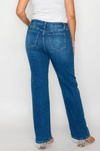 bytos Full Size Cat's Whiskers High Rise Straight Jeans - Delanoir