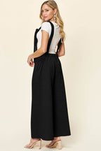 Double Take Full Size Sleeveless Wide Leg Jumpsuit - Delanoir