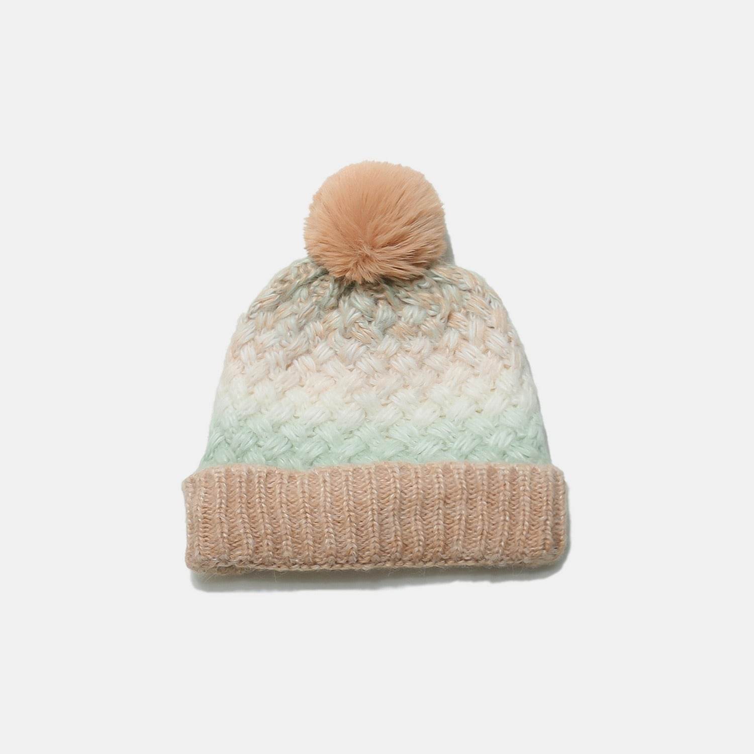 Gradient Knit Hat with Pompom - Delanoir