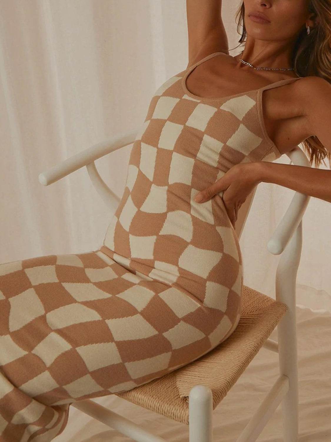 Spaghetti Strap Maxi Sweater Dress - Delanoir