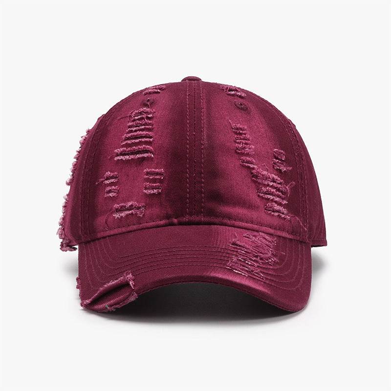 Distressed Adjustable Cotton Baseball Cap - Delanoir