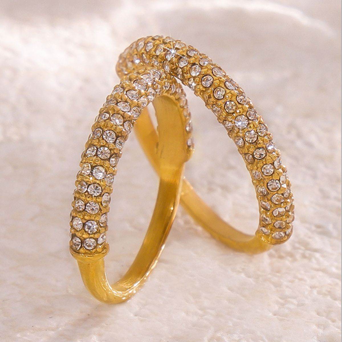 18K Gold-Plated Inlaid Zircon Ring - Delanoir