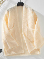 Open Front Long Sleeve Cardigan - Delanoir