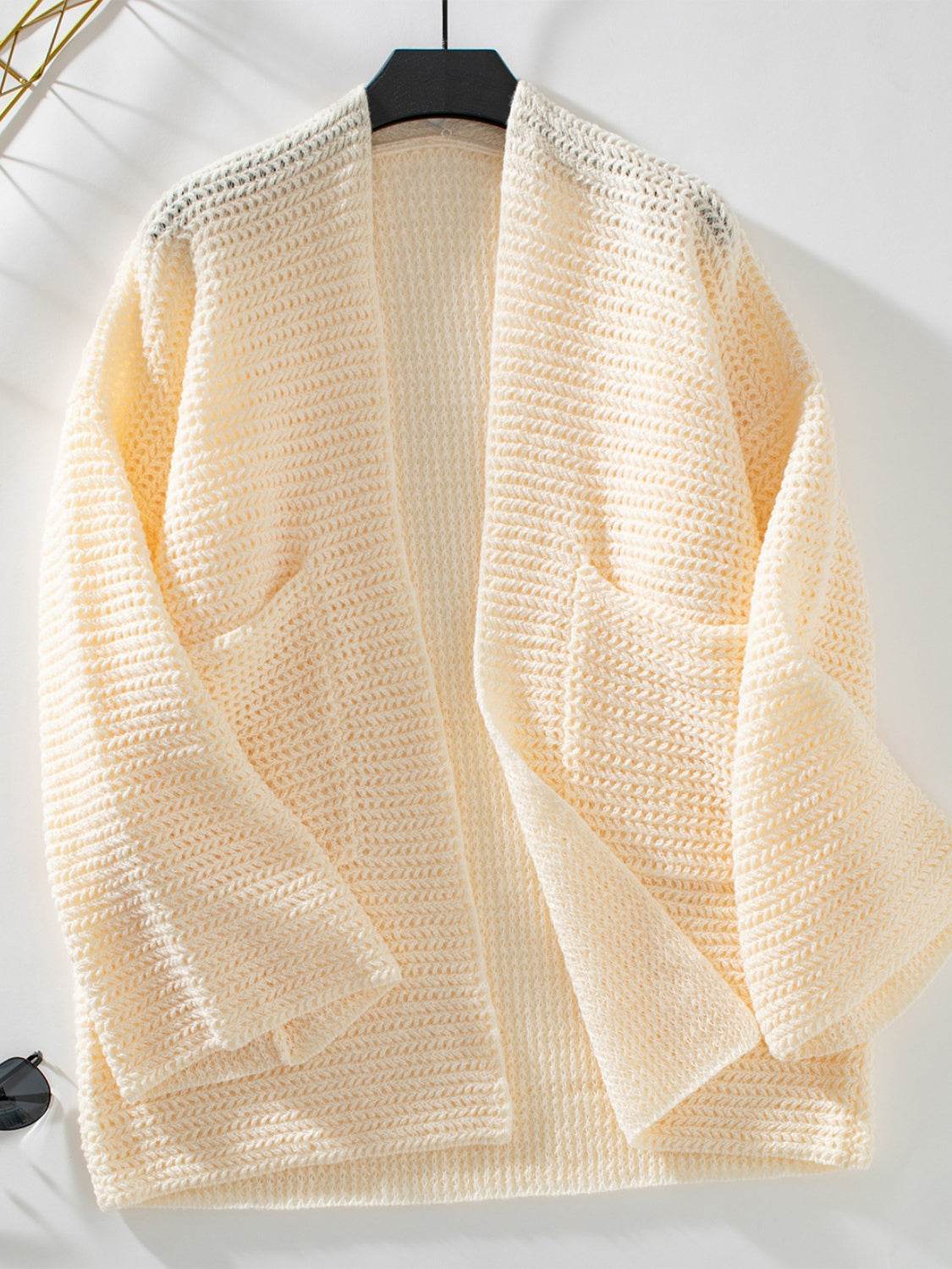 Open Front Long Sleeve Cardigan - Delanoir