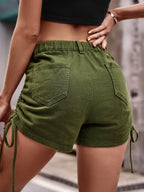 Drawstring Denim Shorts with Pockets - Delanoir