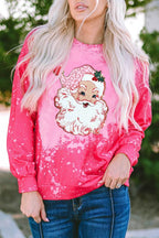 Christmas Santa Claus Tie Dye Print Pullover Sweatshirt - Delanoir
