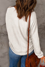 Double Take Full Size Round Neck Long Sleeve T-Shirt - Delanoir
