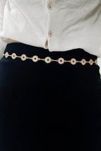 Rhinestone Decor Zinc Alloy Belt - Delanoir