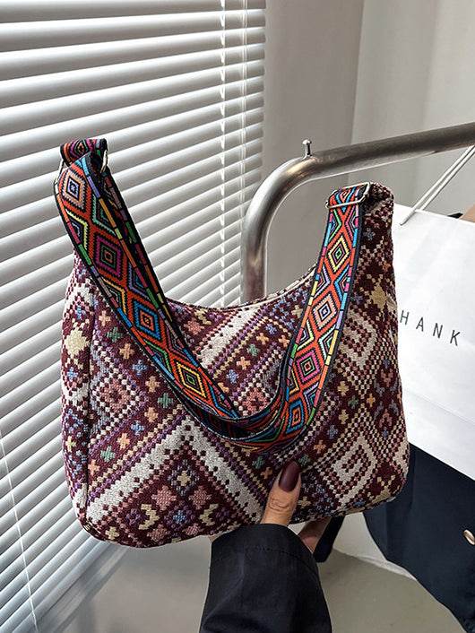 Geometric Adjustable Strap Crossbody Bag - Delanoir
