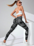 Tie-Dye High Waist Active Leggings - Delanoir