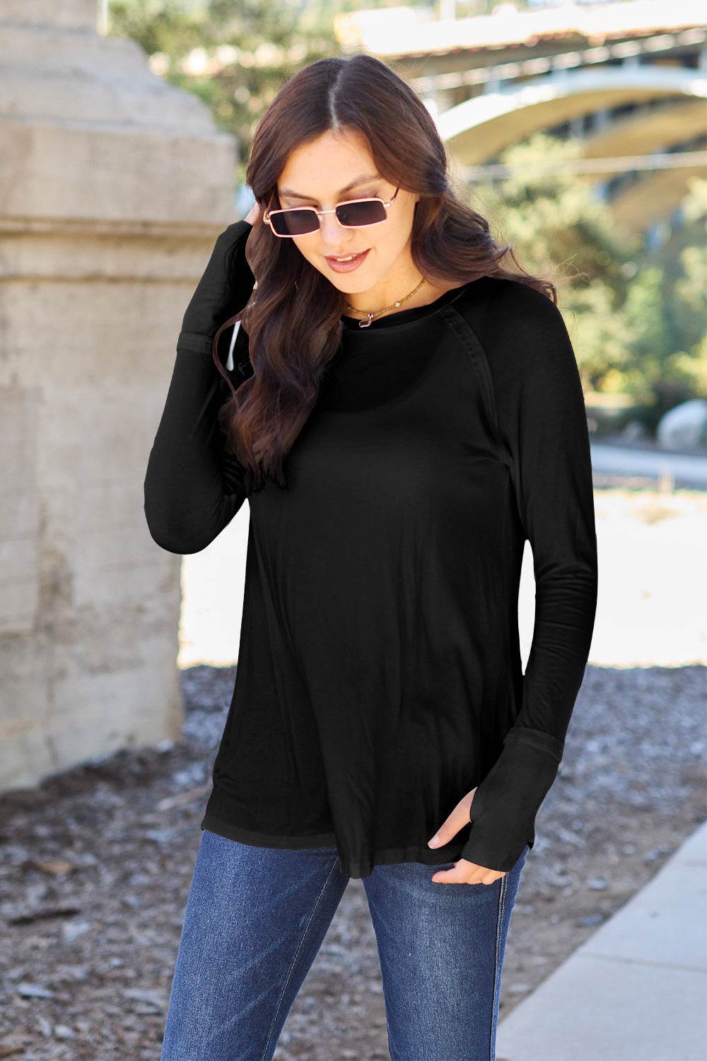 Basic Bae Full Size Round Neck Long Sleeve T-Shirt - Delanoir