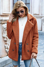 Ivy Lane Full Size Lapel Collar Sherpa Coat - Delanoir
