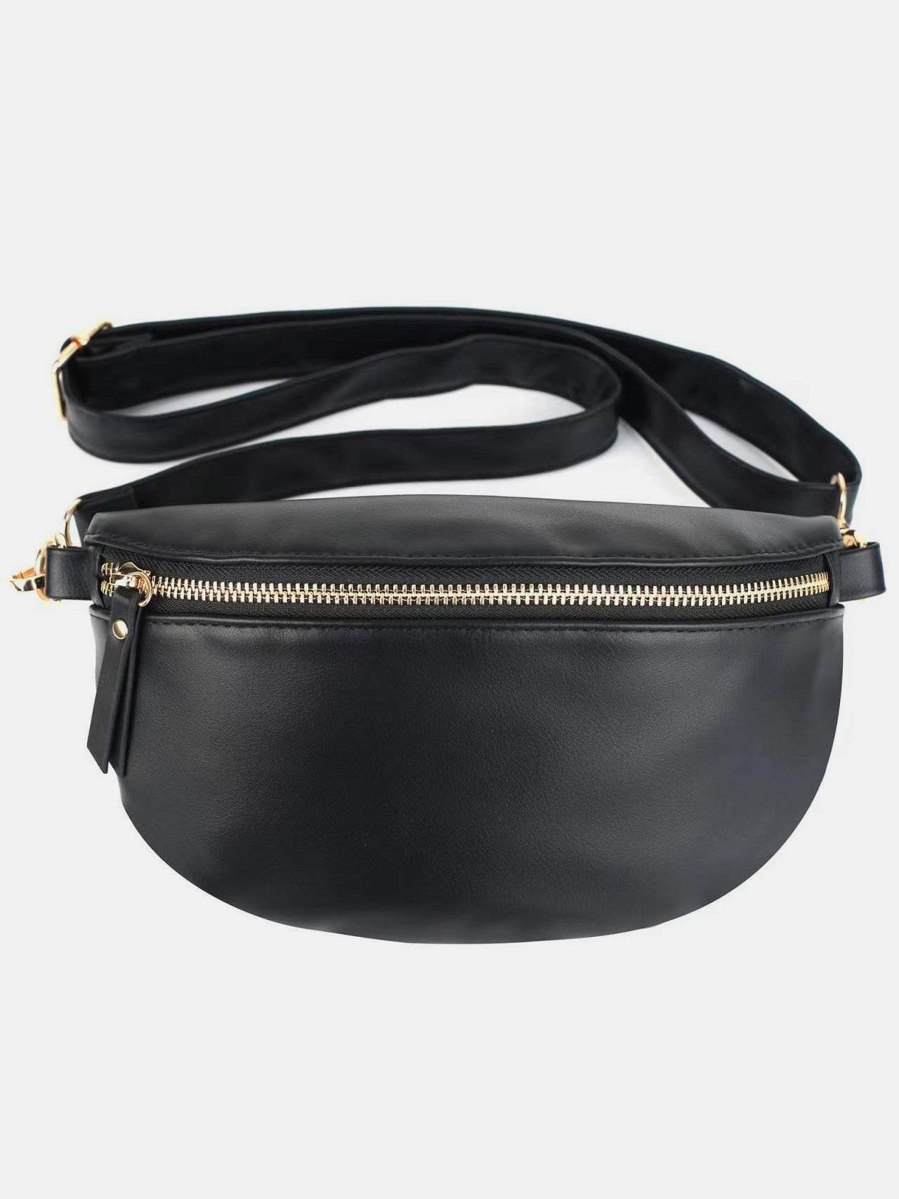 PU Leather Adjustable Strap Crossbody Bag - Delanoir
