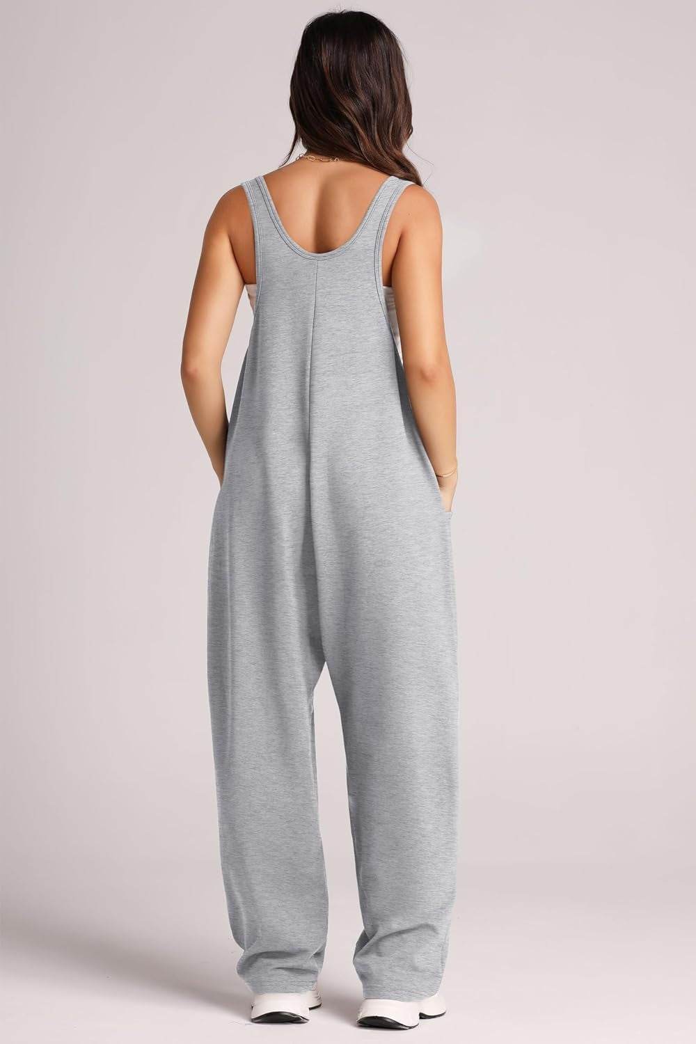Lovelet Wide Strap Jumpsuit with Pockets - Delanoir