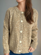 Heathered Button Down Long Sleeve Cardigan - Delanoir