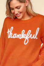 Haptics Full Size Metallic Glitter Embroidery Sweater - Delanoir