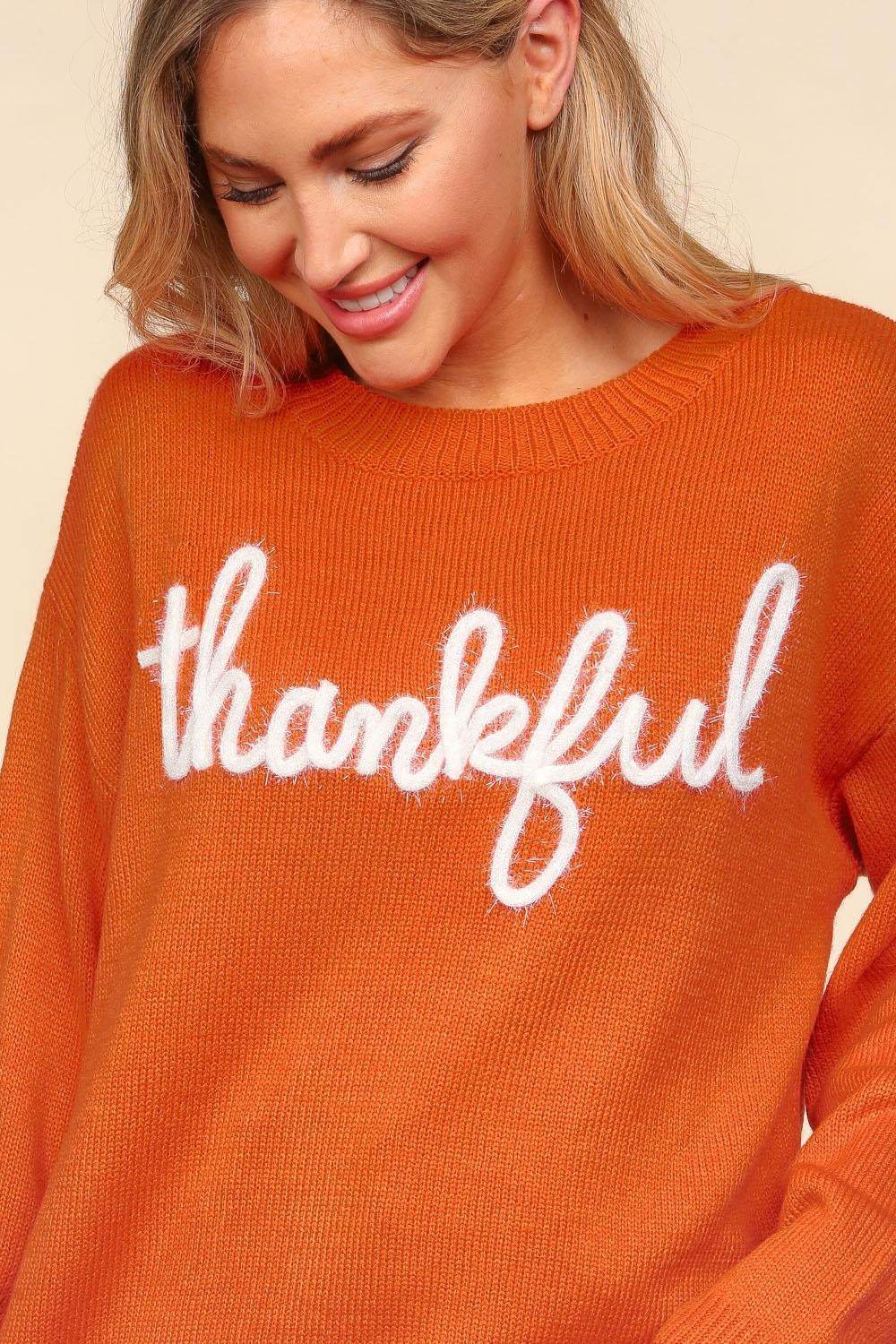 Haptics Full Size Metallic Glitter Embroidery Sweater - Delanoir