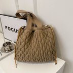 Drawstring Bubble Texture Tote Bag - Delanoir