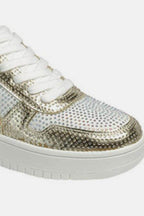 Forever Link Rhinestone Platform Flat Sneakers - Delanoir