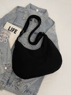 Ribbed Adjustable Strap Shoulder Bag - Delanoir